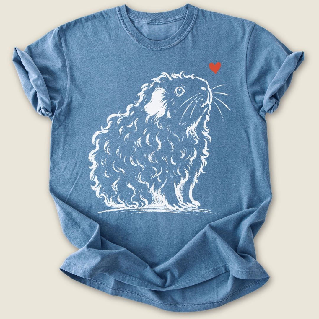 Texel Guinea Ink T-shirt-Tee-Blue Jean-Guinea Pig Culture