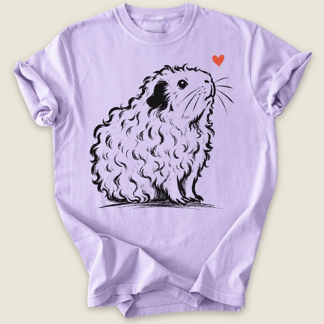 Texel Guinea Ink T-shirt-Tee-Orchid-Guinea Pig Culture