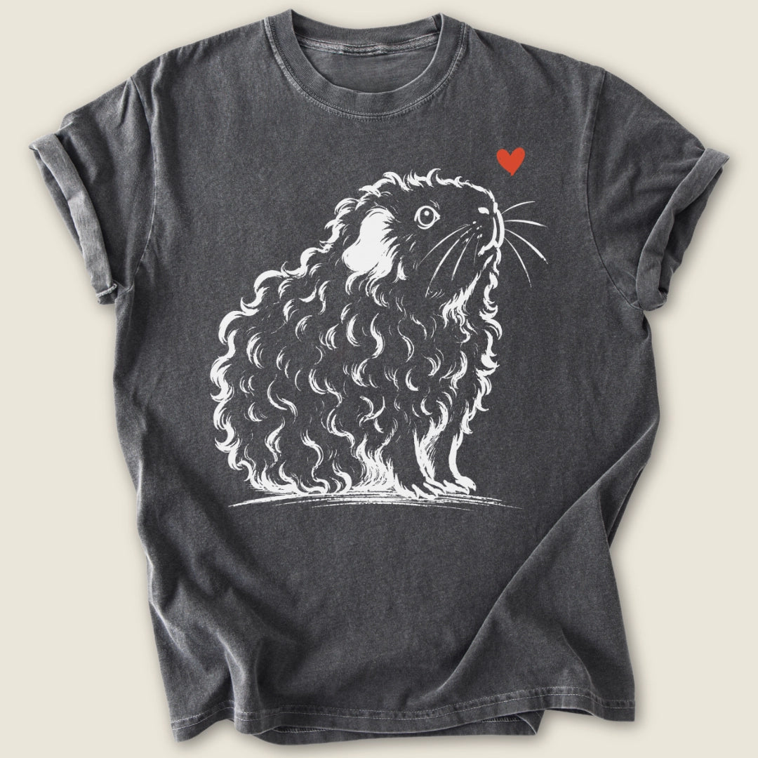 Texel Guinea Ink T-shirt-Tee-Pepper-Guinea Pig Culture
