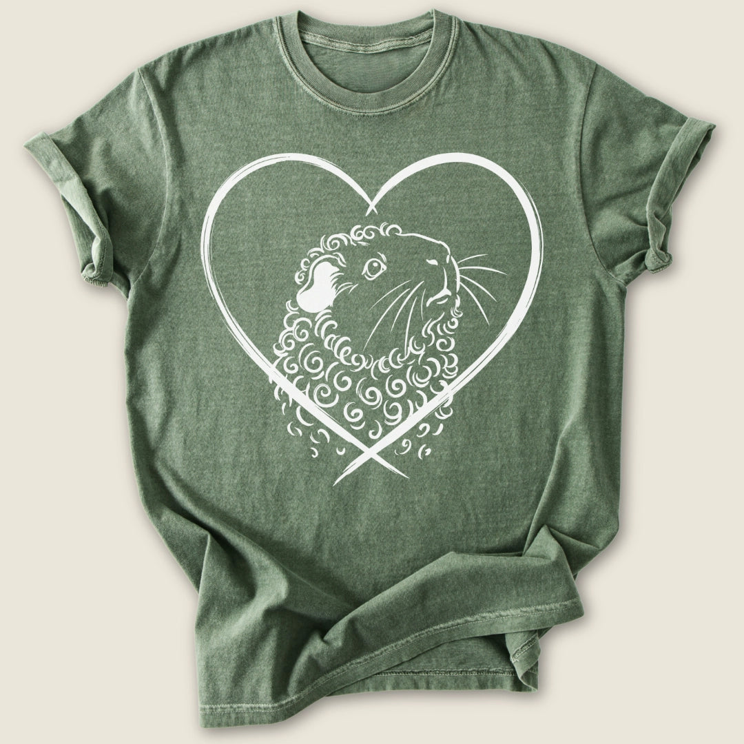 Texel Heart T-shirt-Tee-Moss-Guinea Pig Culture