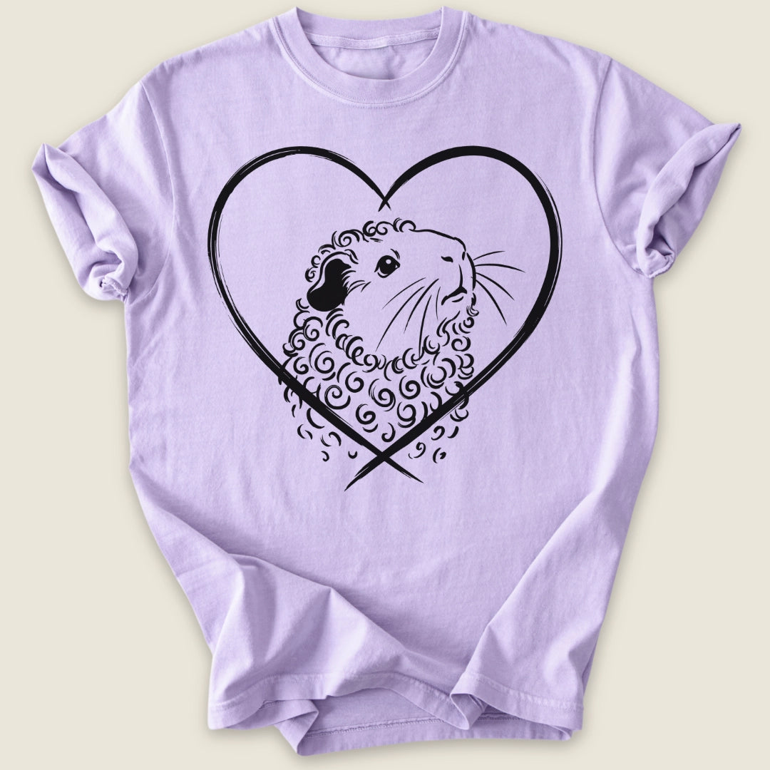 Texel Heart T-shirt-Tee-Orchid-Guinea Pig Culture