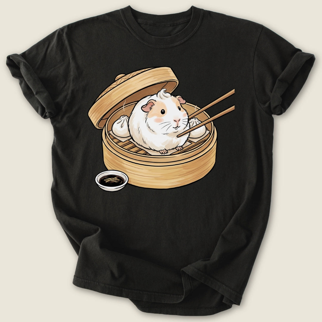 The Dumpling T-shirt-Tee-Black-Guinea Pig Culture