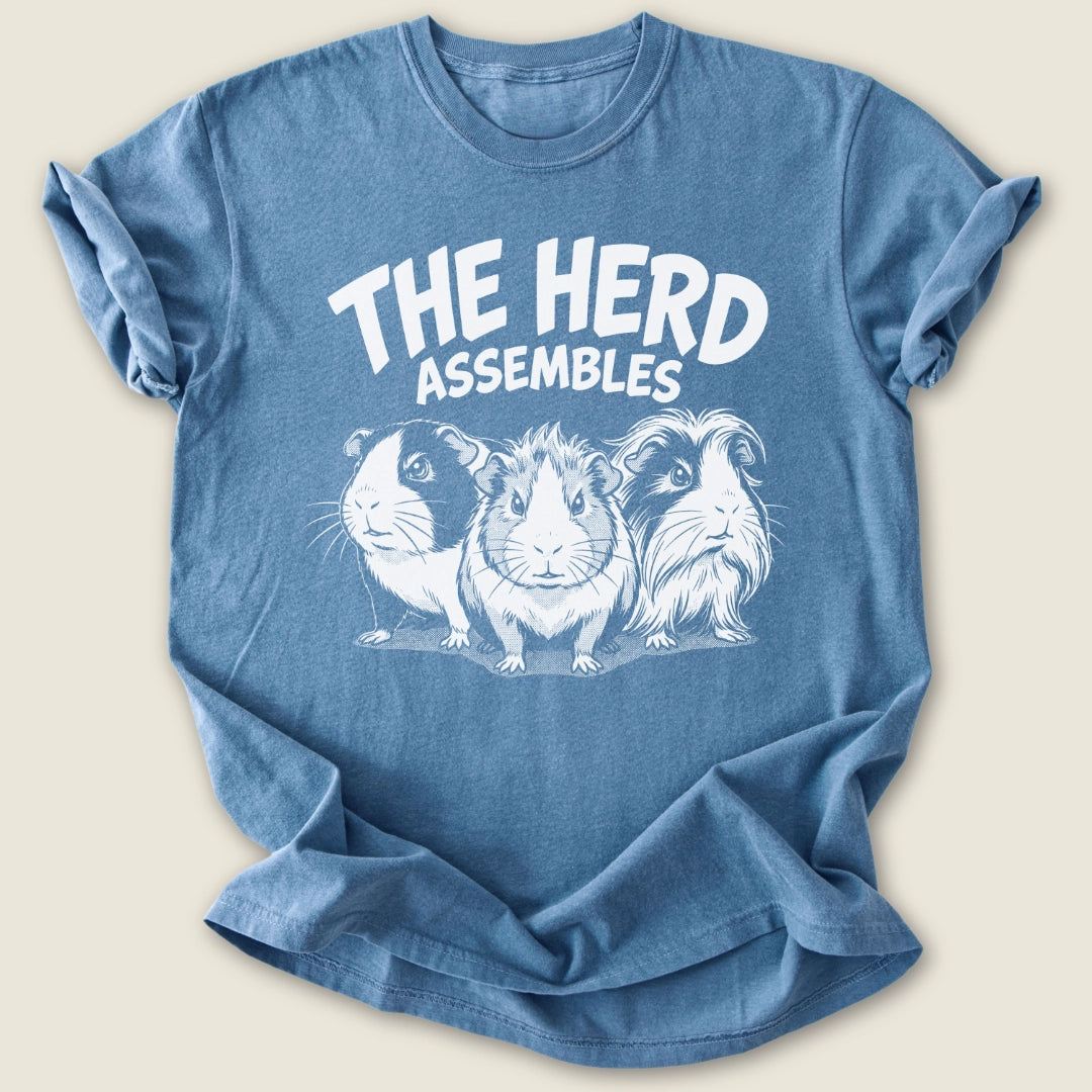 The Herd Assembles T-shirt-Tee-Blue Jean-Guinea Pig Culture