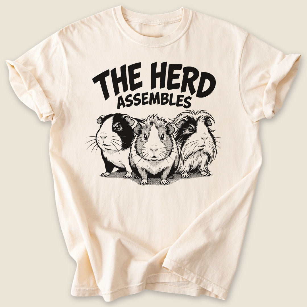 The Herd Assembles T-shirt-Tee-Ivory-Guinea Pig Culture