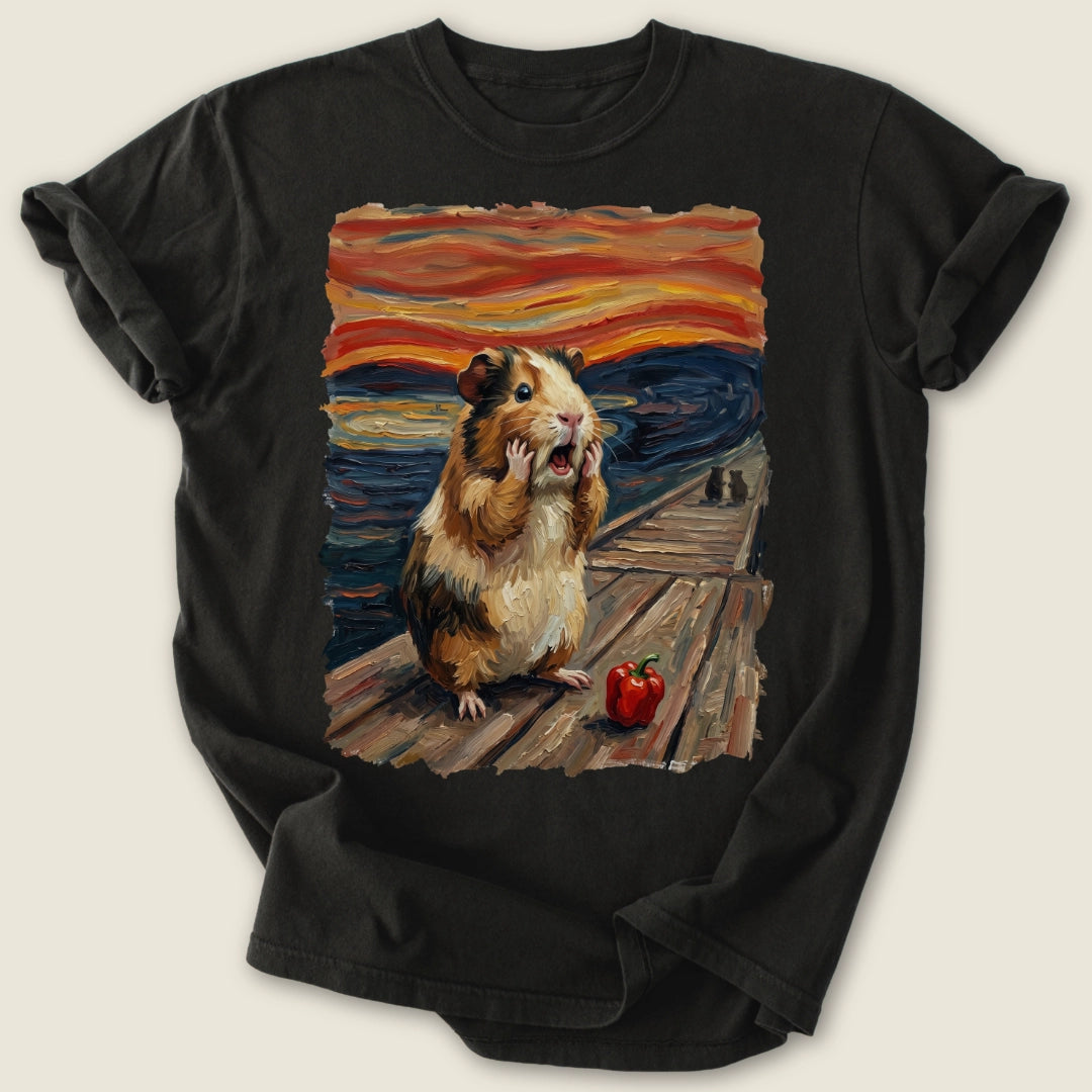 The Wheek T-shirt-Tee-Black-Guinea Pig Culture