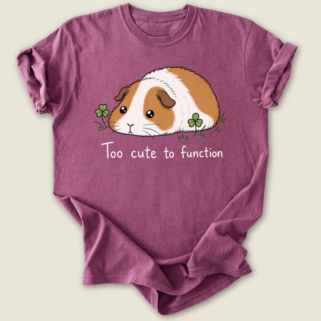 Too cute to function T-shirt-Tee-Berry-Guinea Pig Culture