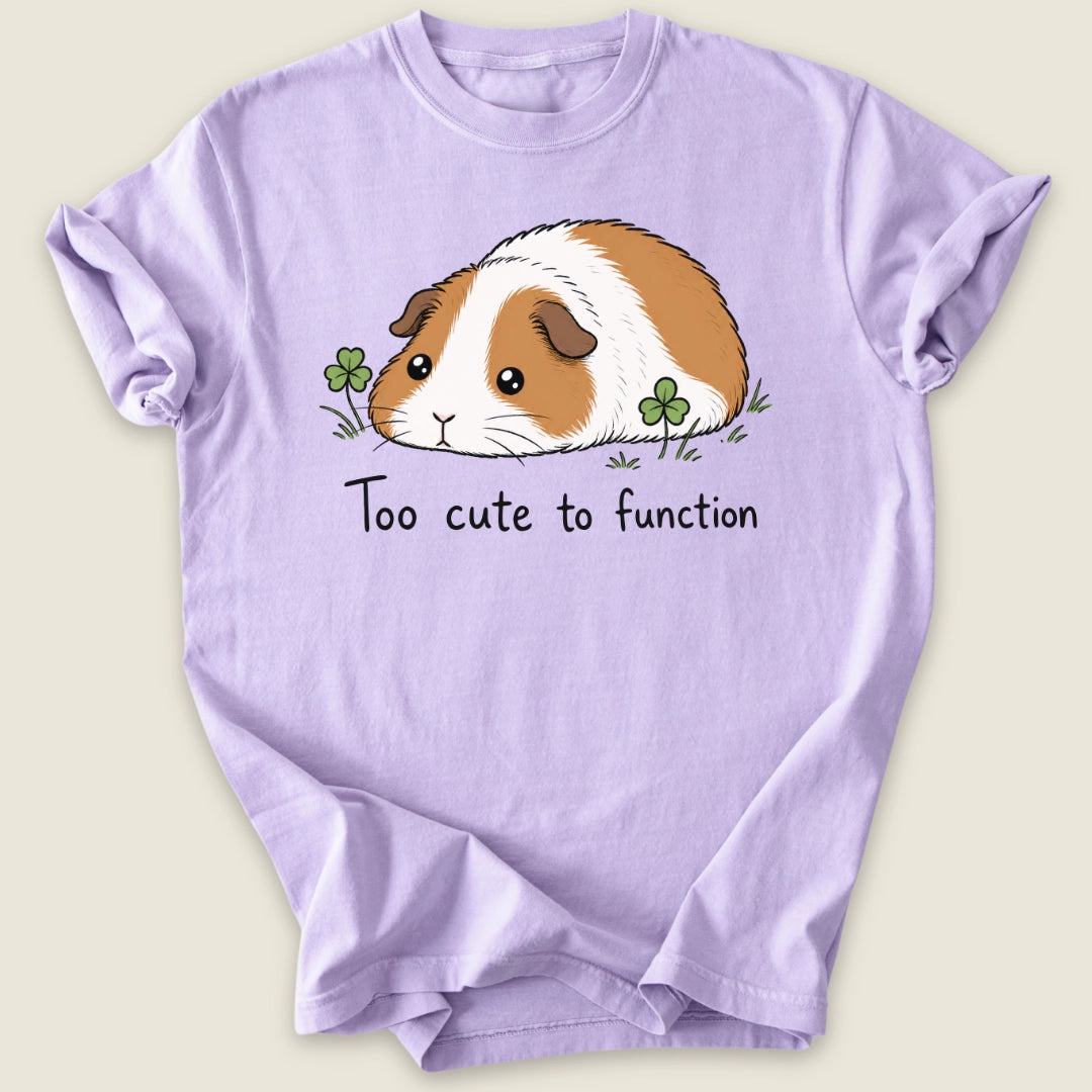 Too cute to function T-shirt-Tee-Orchid-Guinea Pig Culture