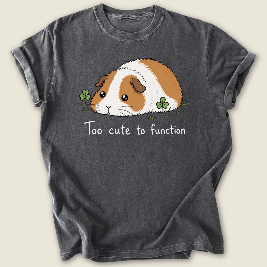 Too cute to function T-shirt-Tee-Pepper-Guinea Pig Culture