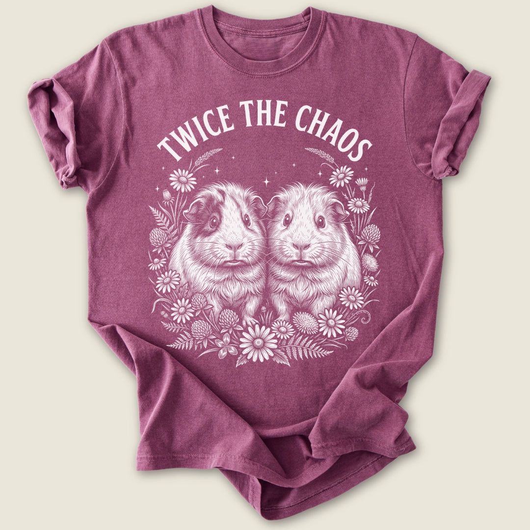 Twice The Chaos T-shirt-Tee-Berry-Guinea Pig Culture