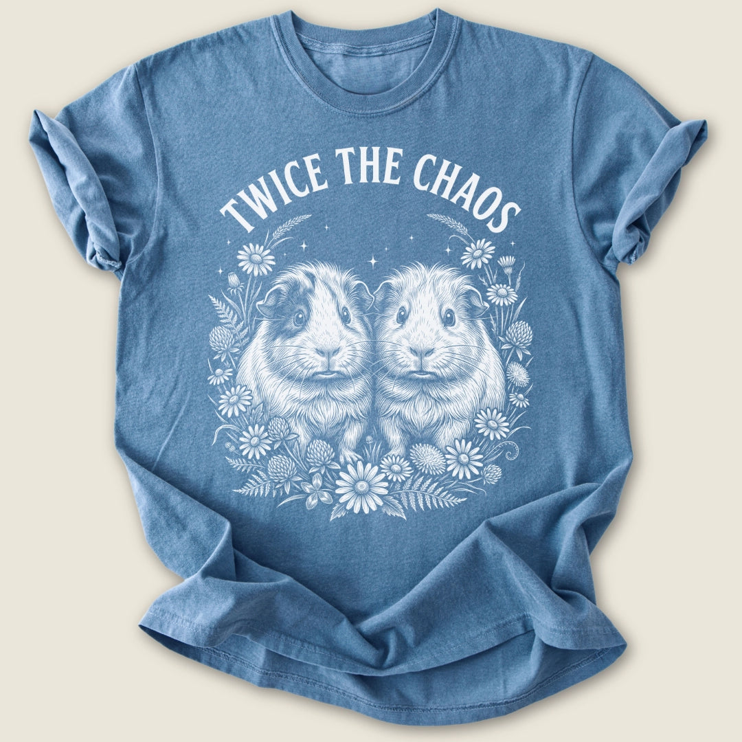 Twice The Chaos T-shirt-Tee-Blue Jean-Guinea Pig Culture
