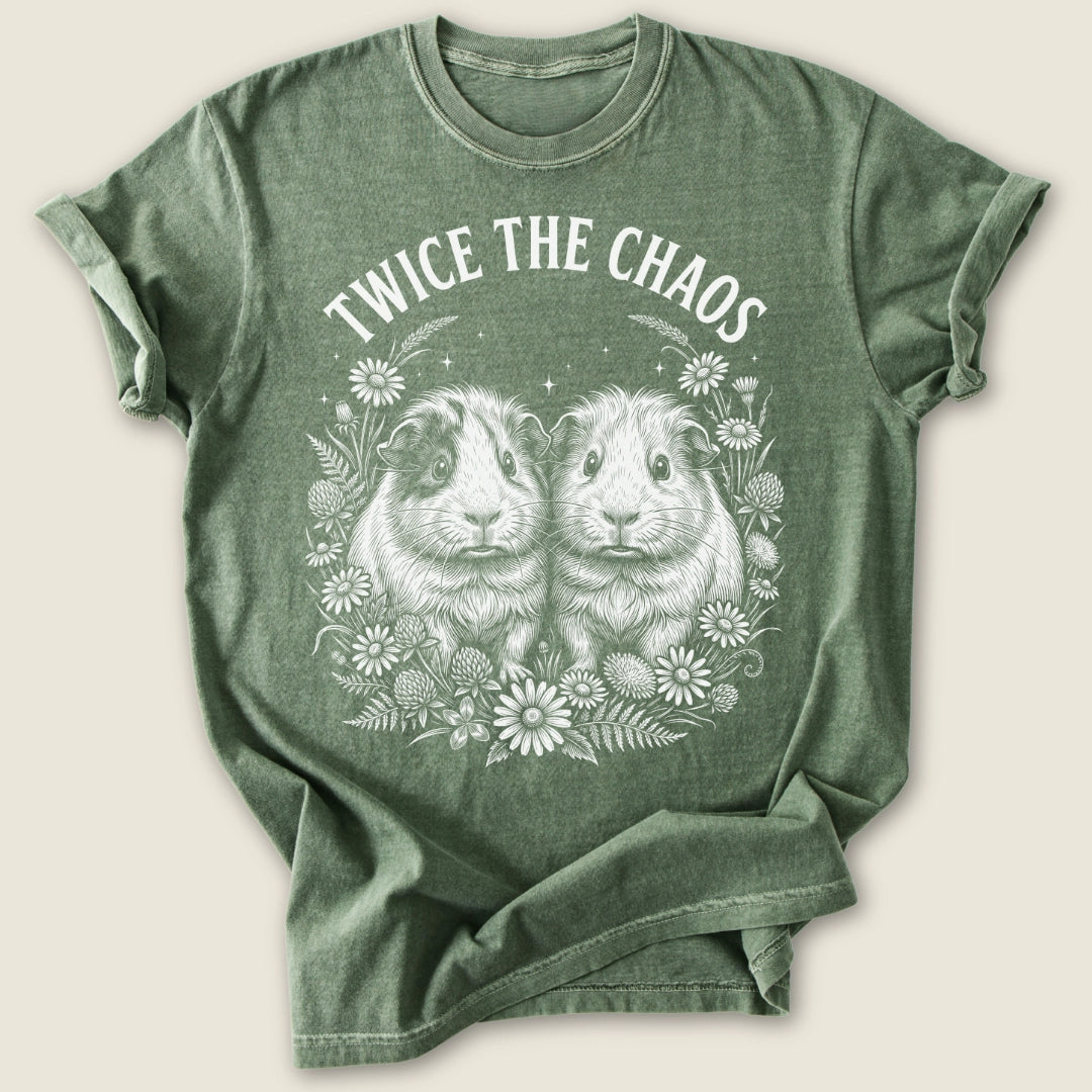 Twice The Chaos T-shirt-Tee-Moss-Guinea Pig Culture