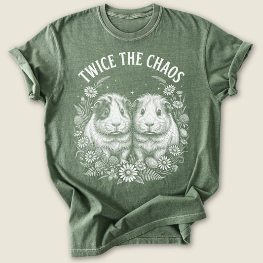 Twice The Chaos T-shirt-Tee-Moss-Guinea Pig Culture