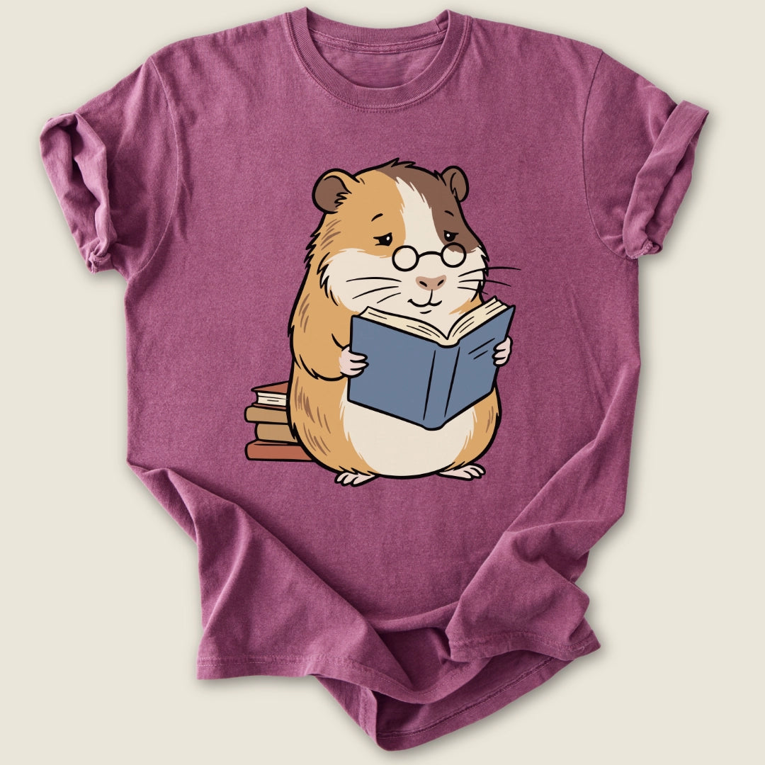 Well Read Piggy T-shirt-Tee-Berry-Guinea Pig Culture