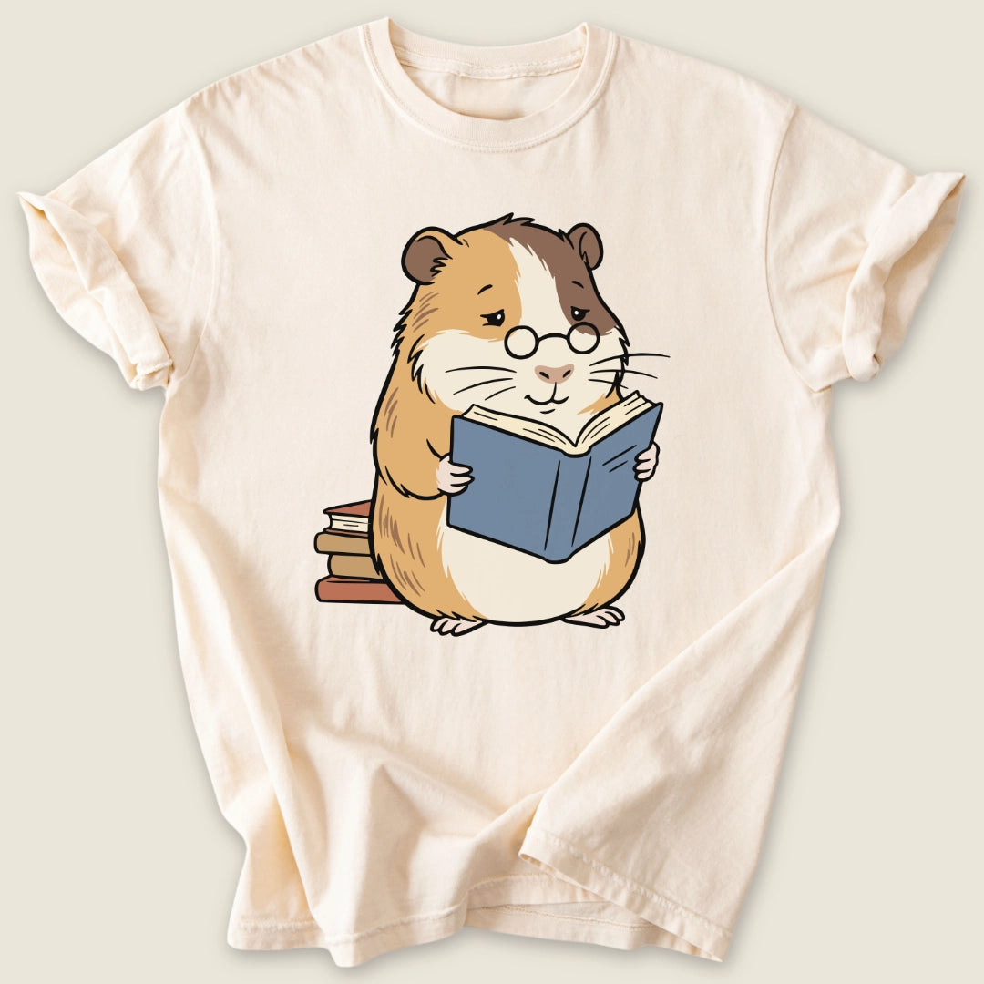 Well Read Piggy T-shirt-Tee-Ivory-Guinea Pig Culture