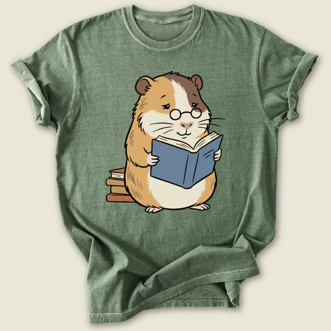 Well Read Piggy T-shirt-Tee-Moss-Guinea Pig Culture