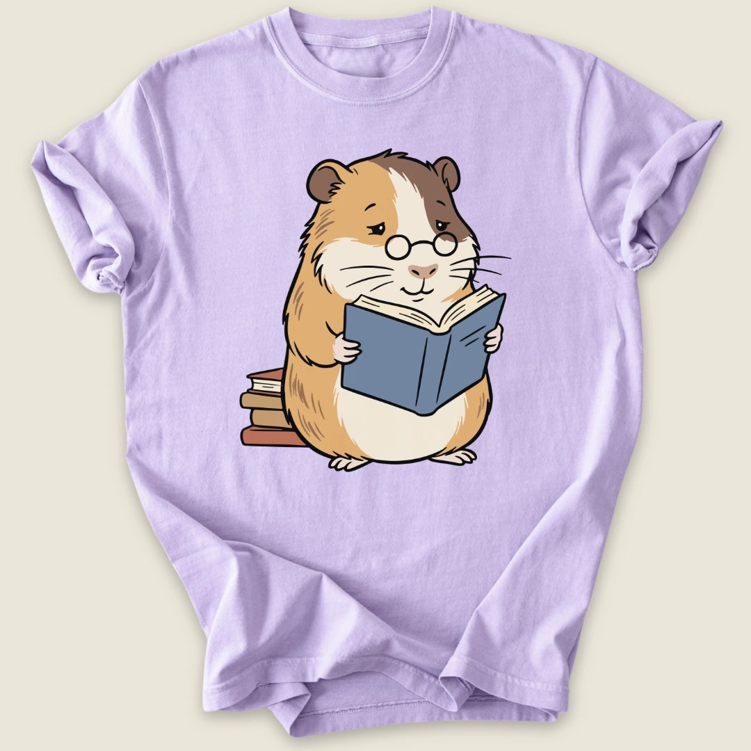 Well Read Piggy T-shirt-Tee-Orchid-Guinea Pig Culture