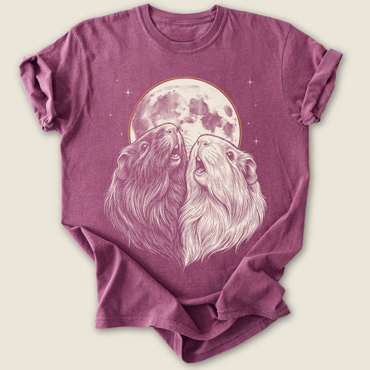 Wheek At The Moon T-shirt-Tee-Berry-Guinea Pig Culture