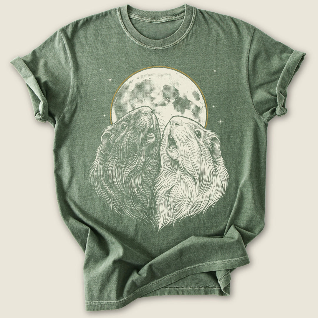 Wheek At The Moon T-shirt-Tee-Moss-Guinea Pig Culture