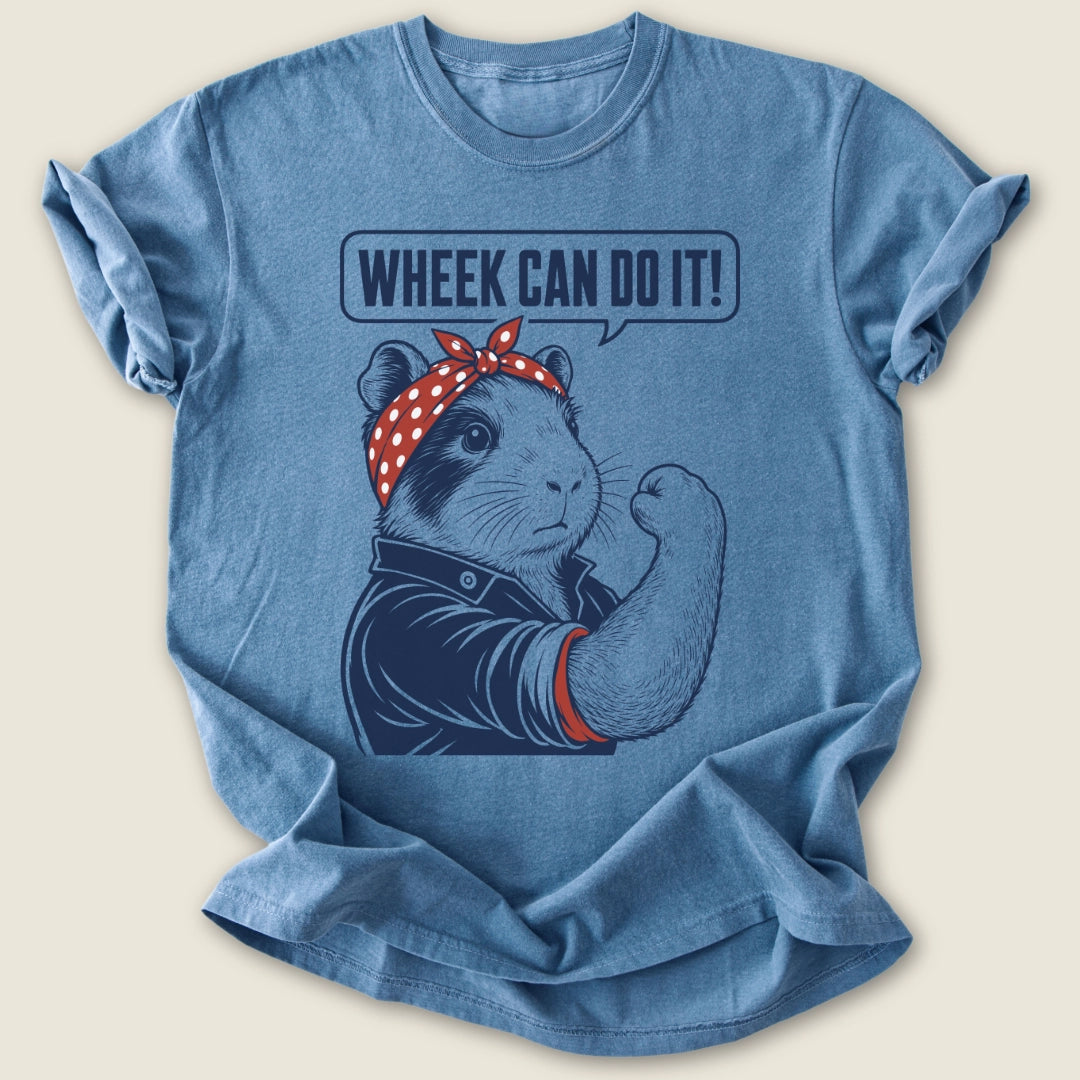 Wheek Can Do It T-shirt-Tee-Blue Jean-Guinea Pig Culture