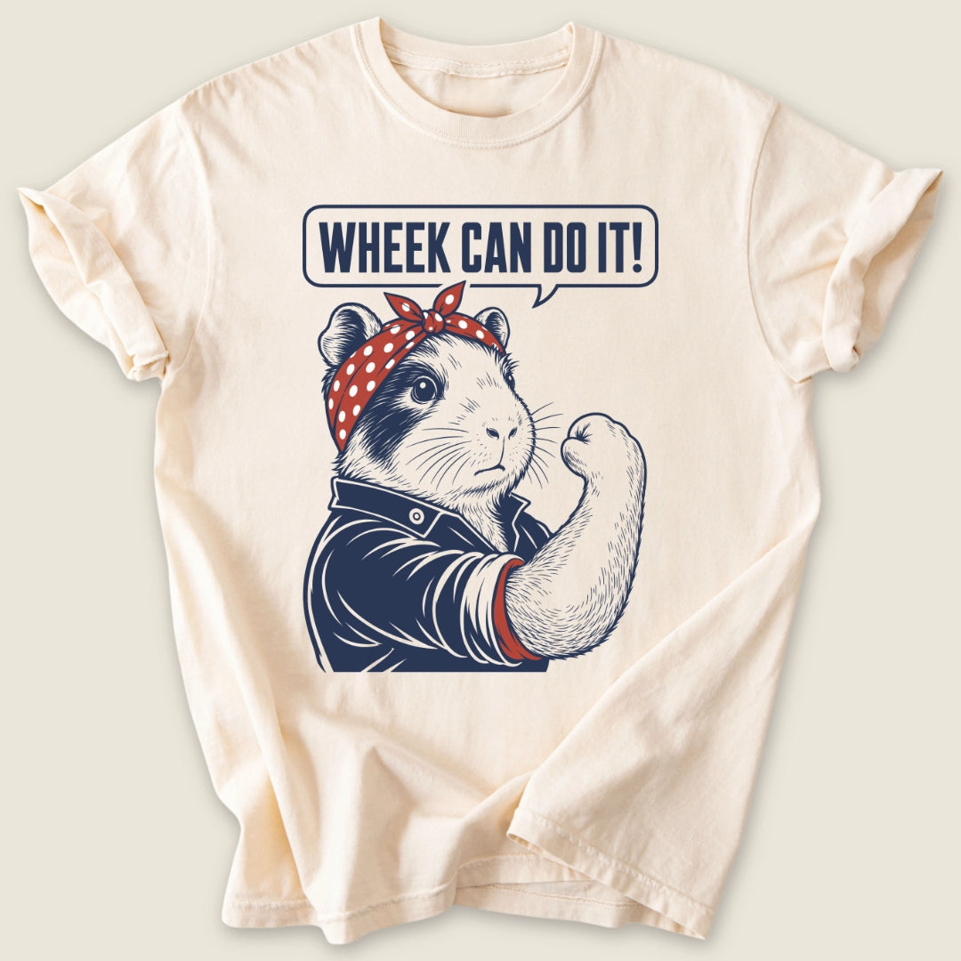 Wheek Can Do It T-shirt-Tee-Ivory-Guinea Pig Culture