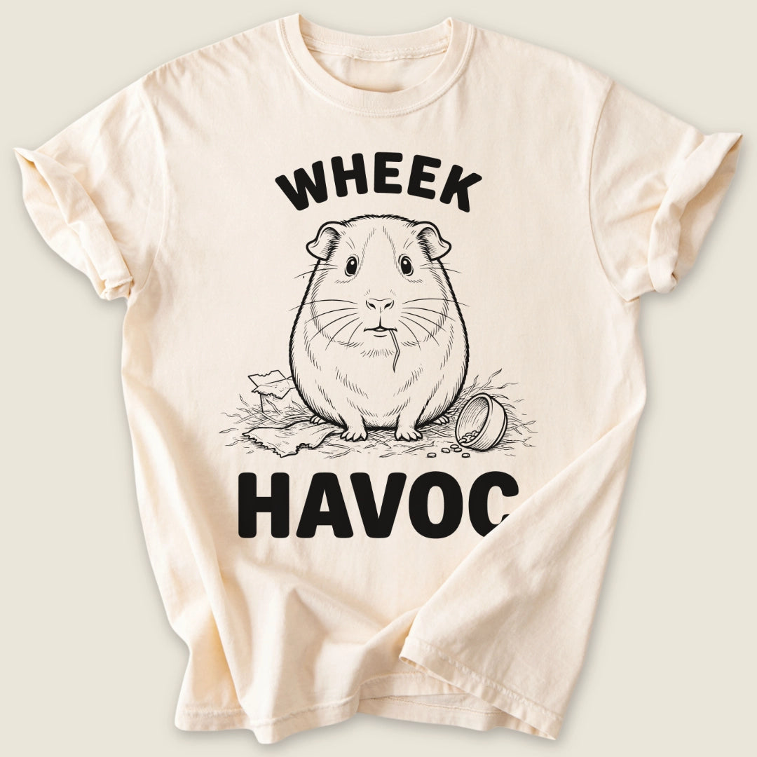 Wheek Havoc T-shirt-Tee-Ivory-Guinea Pig Culture
