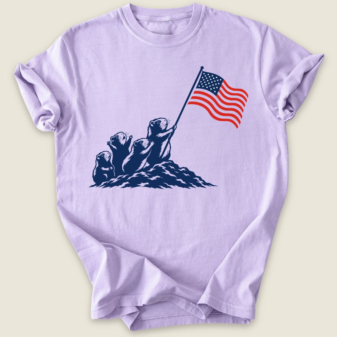 Wheek Spangled Banner T-shirt-Tee-Orchid-Guinea Pig Culture