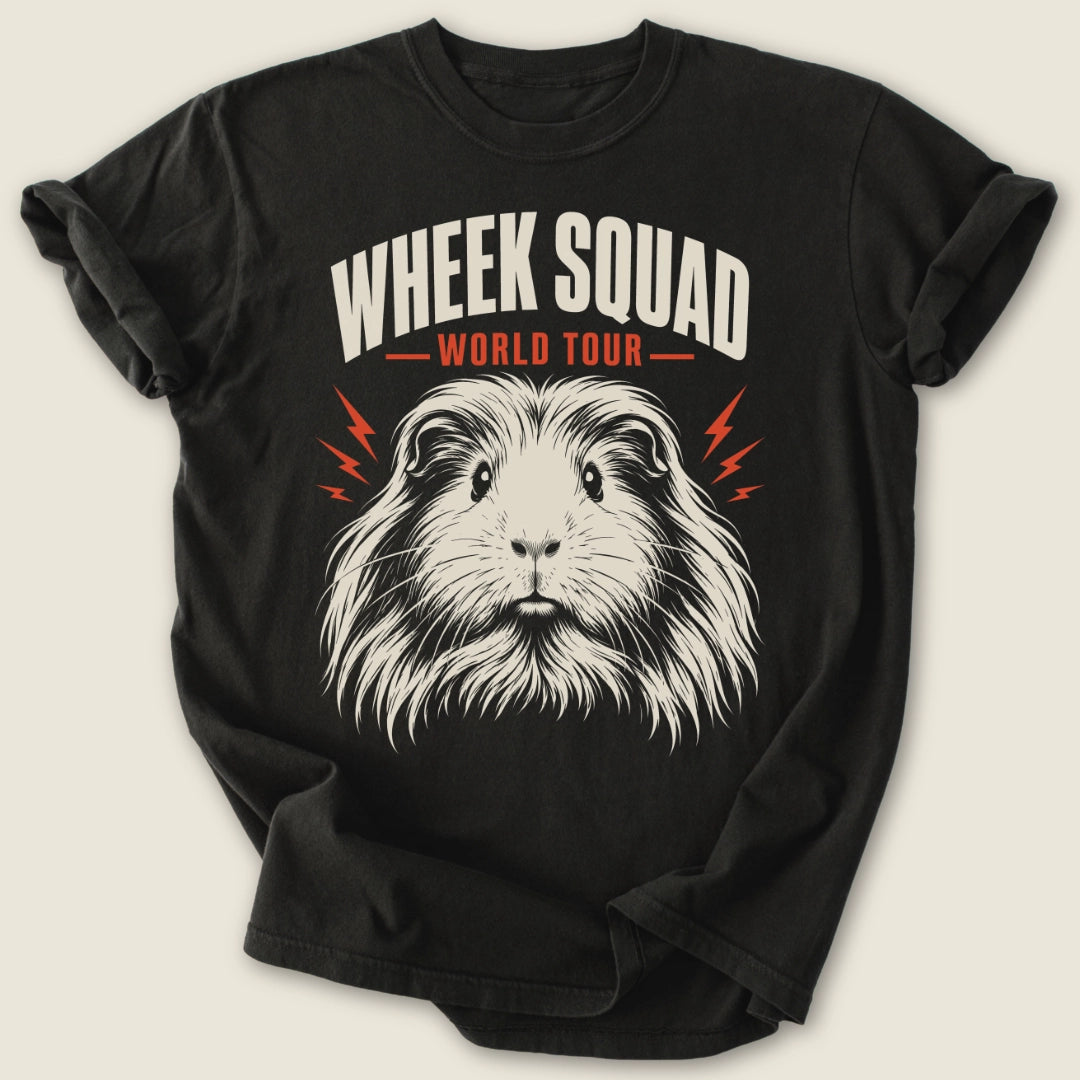 Wheek Squad Tour T-shirt-Tee-Black-Guinea Pig Culture