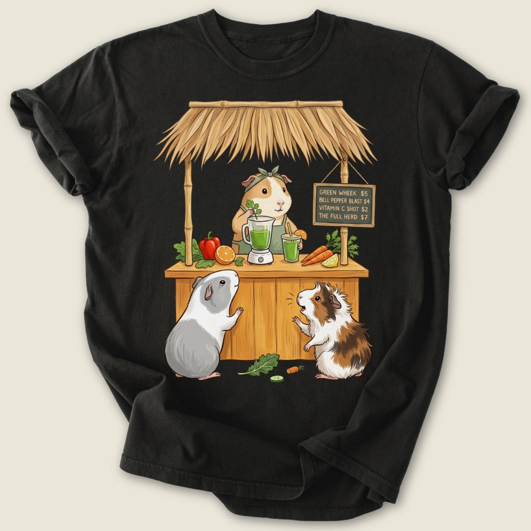 Wheeky's Juice Bar T-shirt-Tee-Black-Guinea Pig Culture