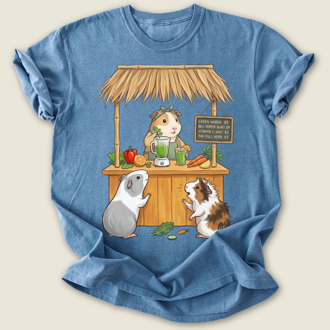 Wheeky's Juice Bar T-shirt-Tee-Blue Jean-Guinea Pig Culture