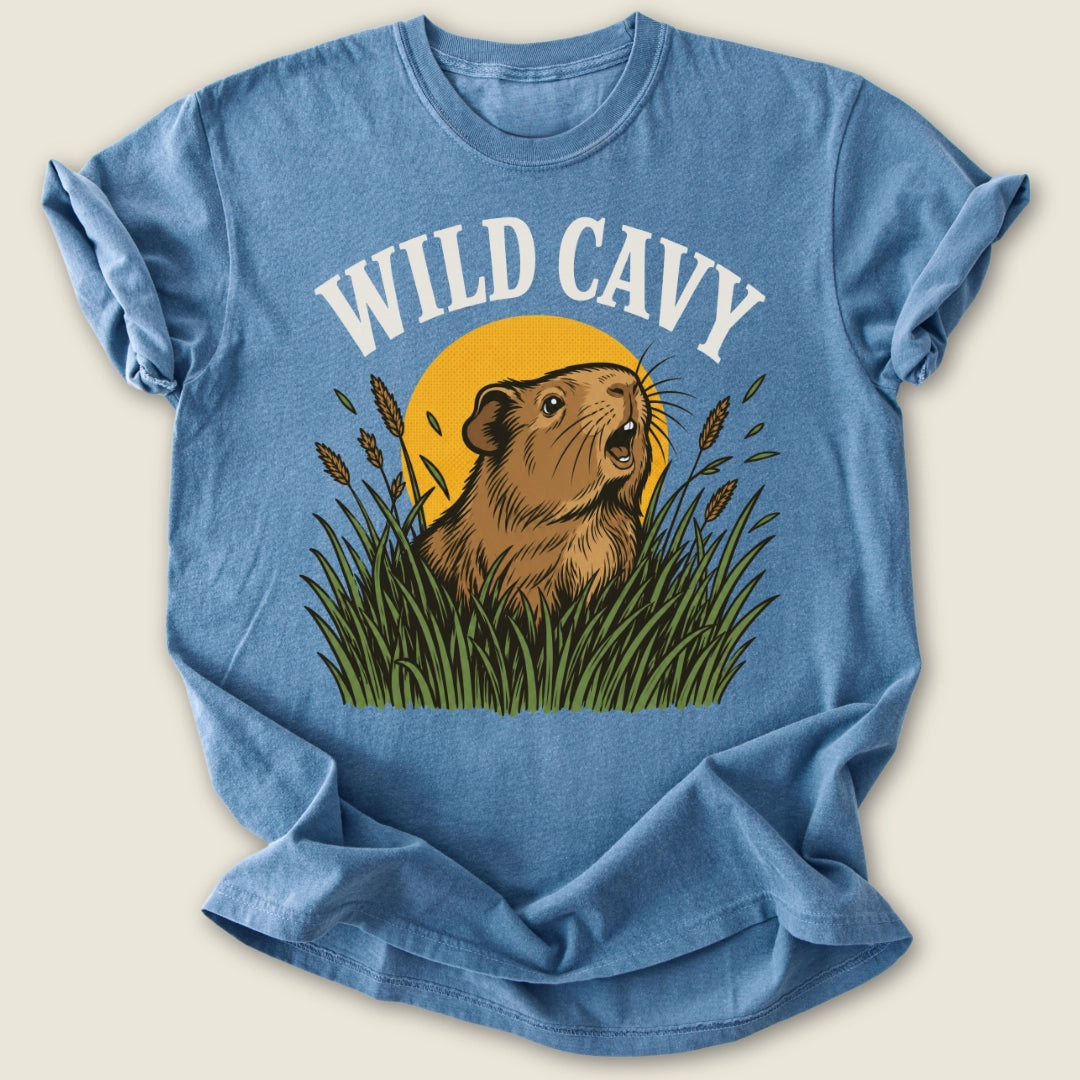 Wild Cavy T-shirt-Tee-Blue Jean-Guinea Pig Culture