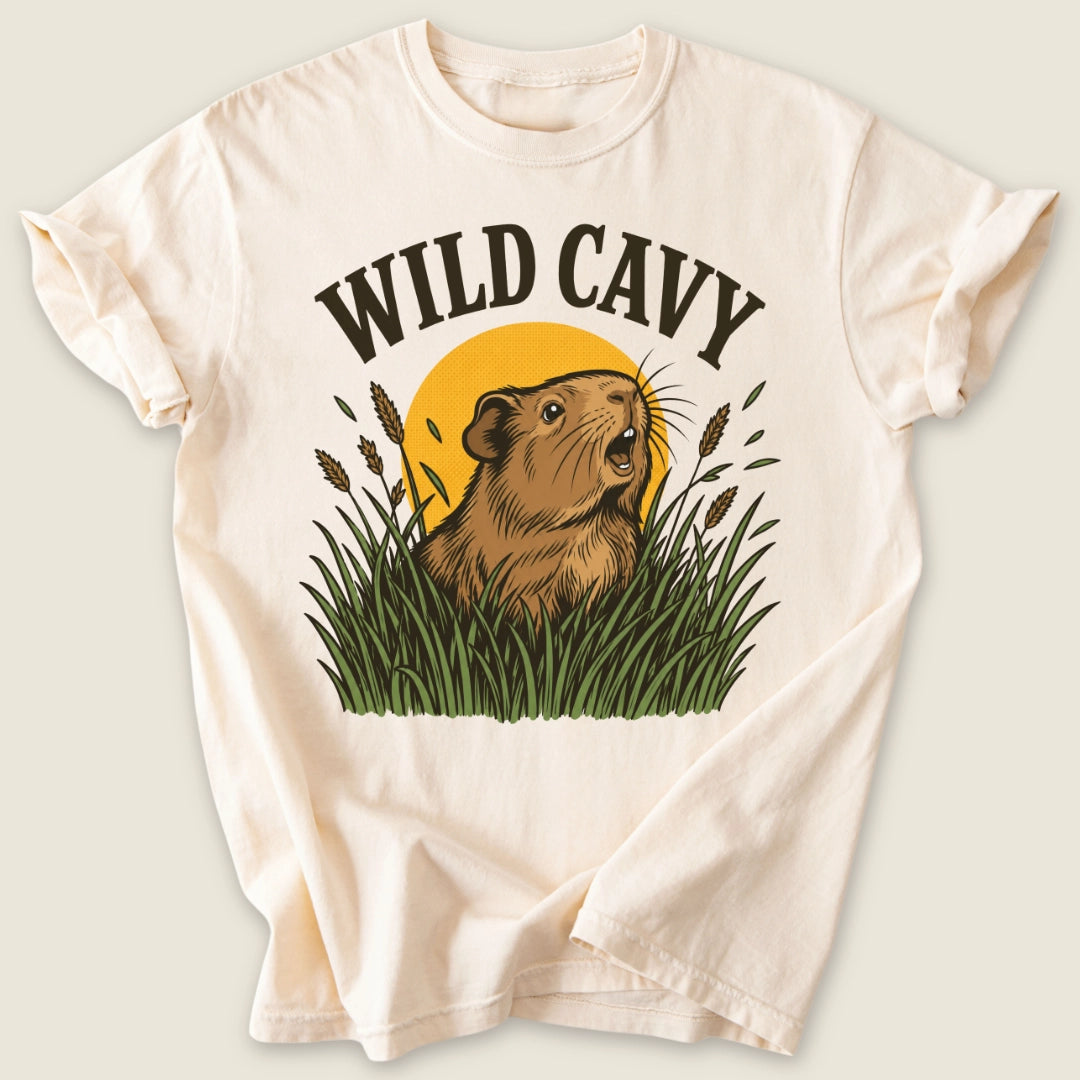 Wild Cavy T-shirt-Tee-Ivory-Guinea Pig Culture