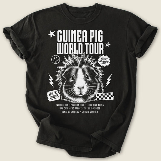 World Tour T-shirt-Tee-Black-Guinea Pig Culture