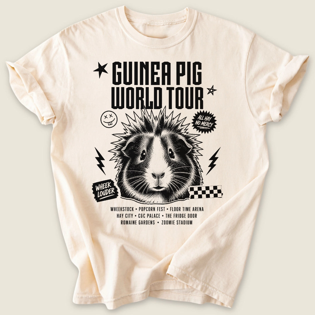 World Tour T-shirt-Tee-Ivory-Guinea Pig Culture